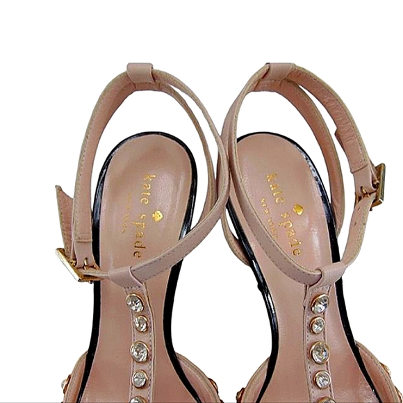 Kate Spade Lydia Jewel Black Patent Leather &  Cream Studded Pumps LNC SIZE 8 - Picture 8 of 16